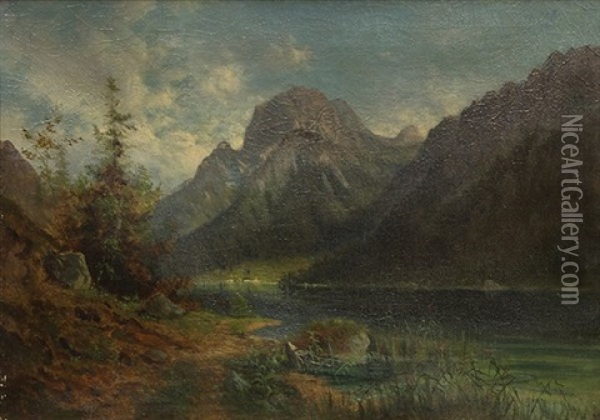 Klonthaler See Oil Painting - August Wilhelm Ferdinand Schirmer