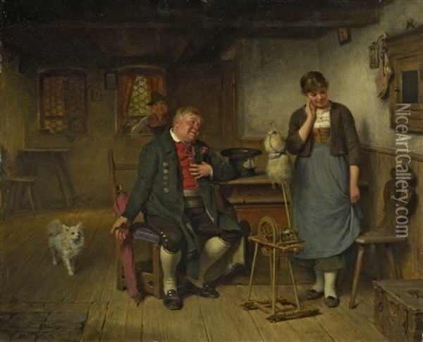 Die Gute Partie Oil Painting - Hugo Wilhelm Kauffmann