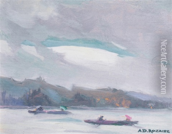 Boating On Lake Joseph Oil Painting - Arthur Dominique Rozaire