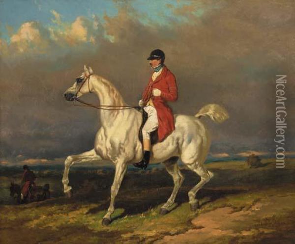 The Huntsman Oil Painting - Alfred De Dreux