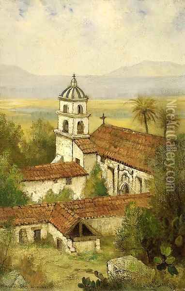 Mission Santa Buenaventura Oil Painting - Edwin Deakin