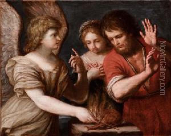 Il Sacrificio Di Manoe Oil Painting - Giovanni Andrea Sirani