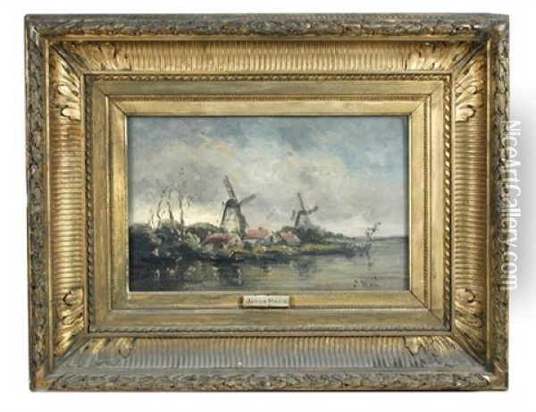 The Two Mills Oil Painting - Jacob Henricus Maris