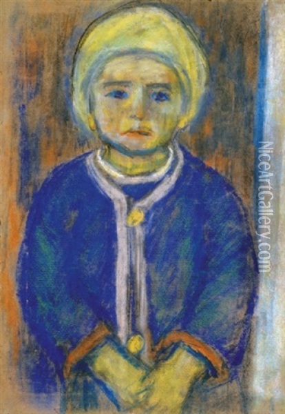Portrait Of A Boy Oil Painting - Istvan Nagy