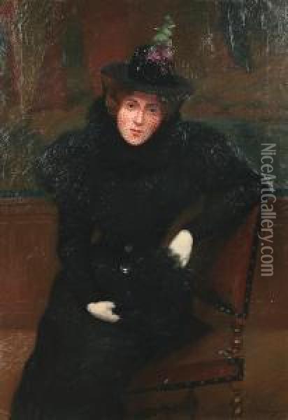 Madame Renoux - Femme Du Peintre Oil Painting - Jules Ernest Renoux