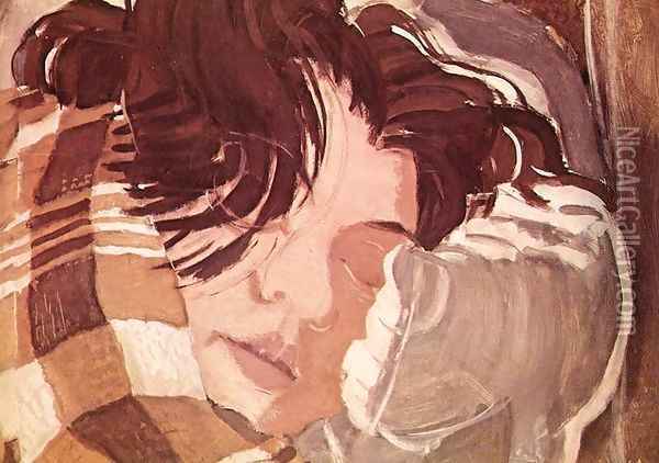 Sleeping Woman Oil Painting - Gyula Derkovits