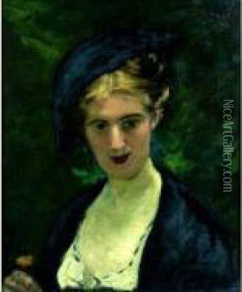 Femme Au Chapeau Oil Painting - Carolus (Charles Auguste Emile) Duran
