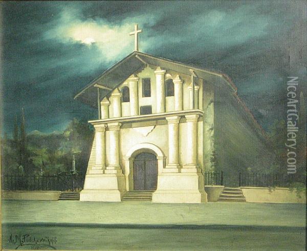 Mission Dolores Oil Painting - Alexis Matthew Podchernikoff