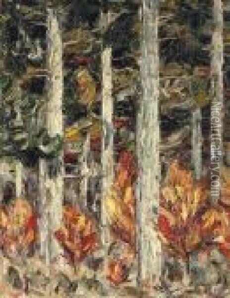 Sonnenbeschienenes Waldstuck Oil Painting - Christian Rohlfs