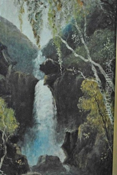 Falls On The Lledr Oil Painting - John Brandon Smith