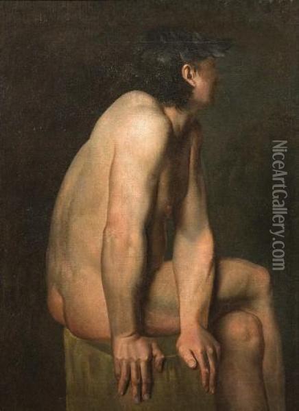 Academie D'homme Oil Painting - Hippolyte Flandrin