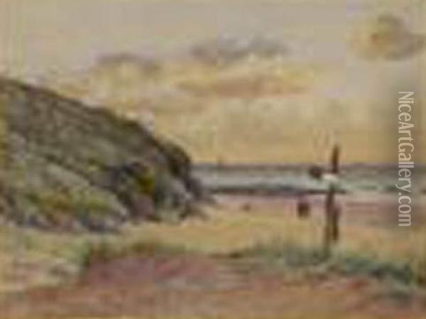 Promenade Sur La Plage A Maree Basse  Oil Painting - Edmond Debon