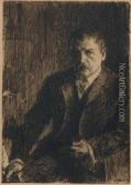 Sjalvportratt 1904 Oil Painting - Anders Zorn