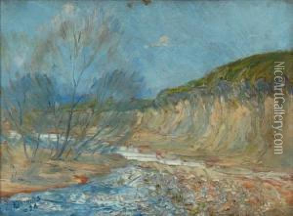 Impressionistic Riverbank Oil Painting - Thomas