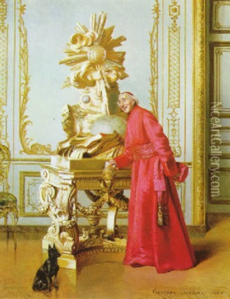 La Lettre Cachee Oil Painting - Georges Croegaert
