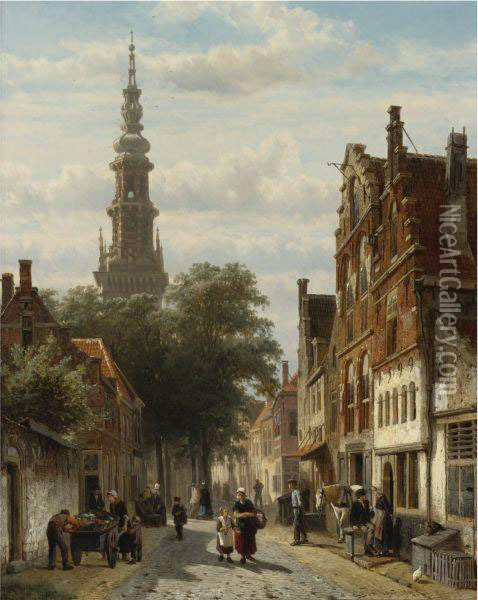 The Walenchurch, Haarlem, In Summer Oil Painting - Cornelis Springer