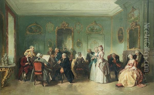 A Musical Evening Oil Painting - Herman Frederik Carel ten Kate