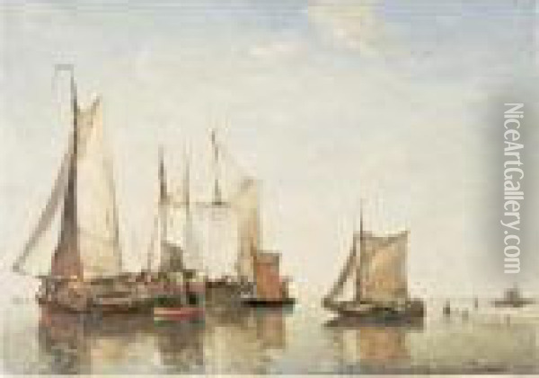 On The Scheldt Oil Painting - Paul-Jean Clays