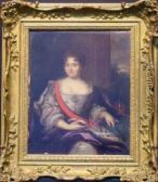 Portrait Of A Woman Of Nobility Oil Painting - Nicolas de Largillierre
