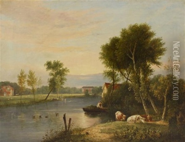 Suffolk Landscape Oil Painting - Samuel David Colkett