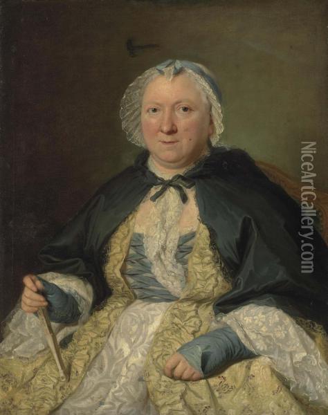 Portrait Of Madame Antoine Crozat, Marquise Du Chatel Oil Painting - Jacques Andre Joseph Aved