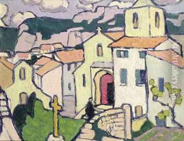 Les Baux the Priest enters his Church Oil Painting - Jessica Stewart Dismorr