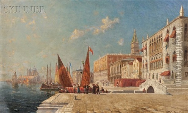 Venice, Noonday On The River Oil Painting - Walter Franklin Lansil