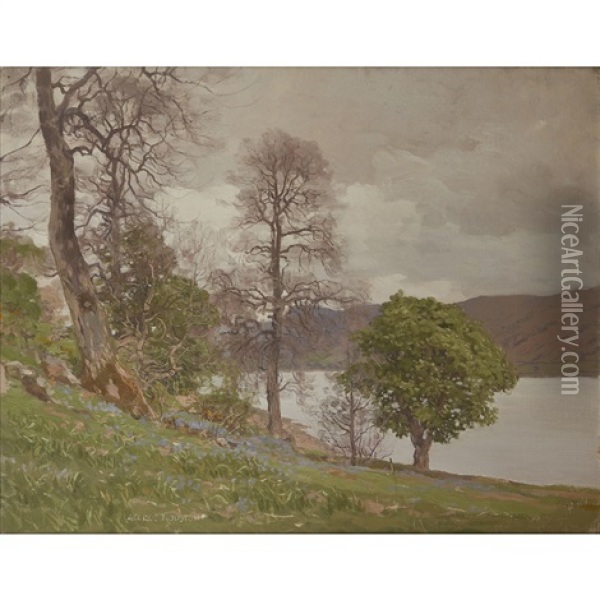 Blue-bells, Loch Fyne Oil Painting - George Houston