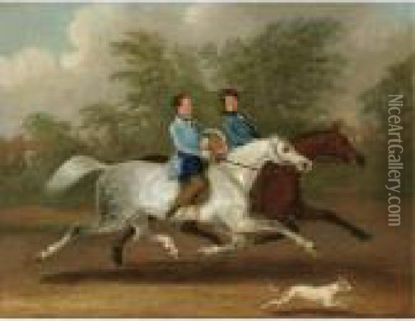 Stakes And Trotters At A Gallop Oil Painting - James Pollard