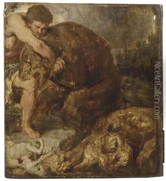 Hercules and the Nemean Lion Oil Painting - Sir Peter Paul Rubens