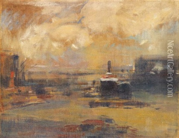 Quais De Seine Oil Painting - Eugene Louis Gillot