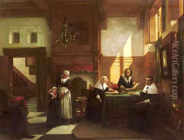 A kind reception Oil Painting - Johannes Anthonie Balthasar Stroebel