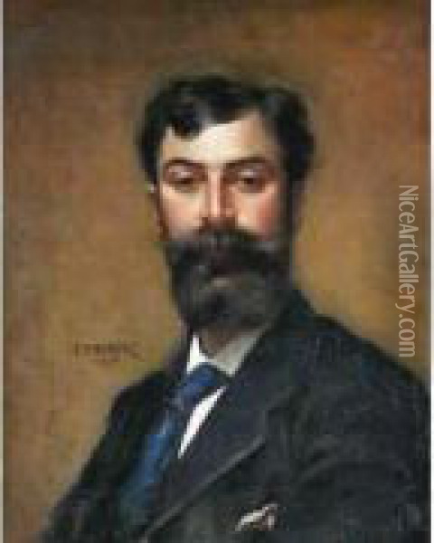 Autoportrait (1875) Oil Painting - Emile Louis Foubert