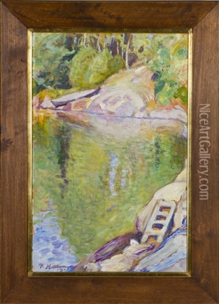 Shore In The Summer Oil Painting - Pekka Halonen