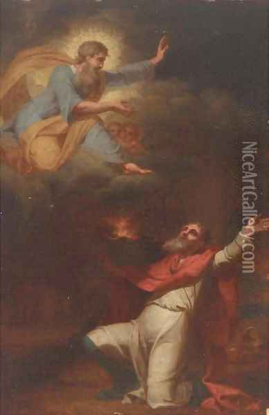 God appearing in a vision to a prophet Oil Painting - Anton Raphael Mengs