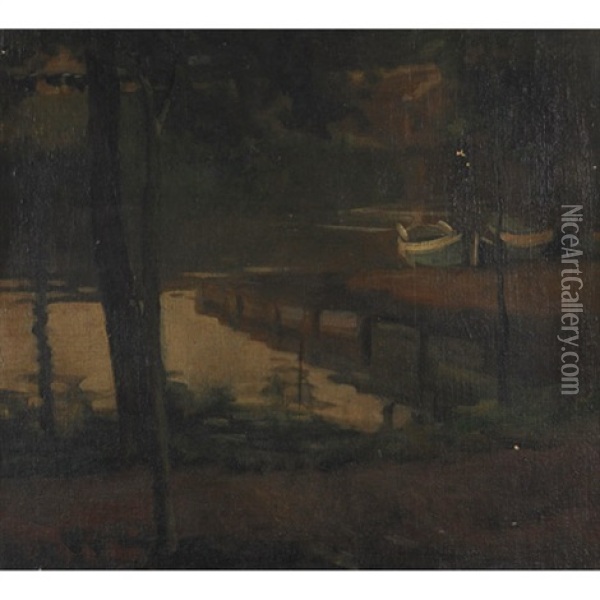 Evening At The Dock Oil Painting - Sydney Strickland Tully