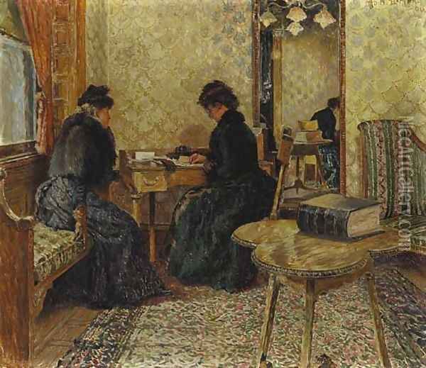 The Waiting Room Oil Painting - Otto (Henry) Bacher