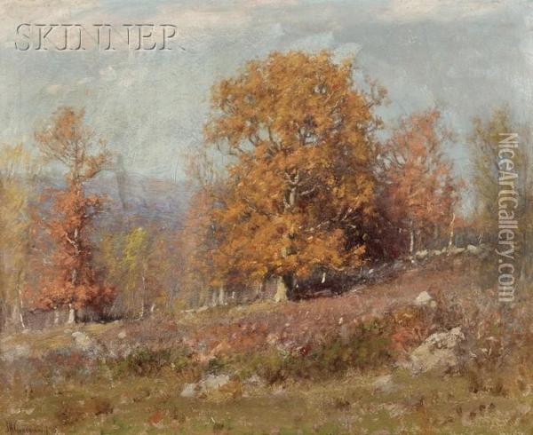 Autumn Landscape Oil Painting - Joseph H. Greenwood
