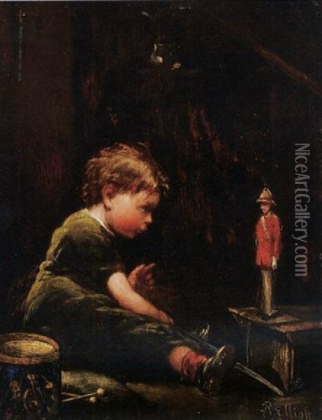 The Soldier's Child Oil Painting - Robinson Elliott