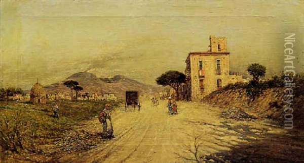 Verso Il Vesuvio Oil Painting - Giuseppe Carelli