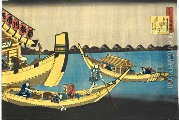 Kiyohara No Fukayabu From The Series 'Hyakunin Isshu Ubaga Etoki' Oil Painting - Katsushika Hokusai