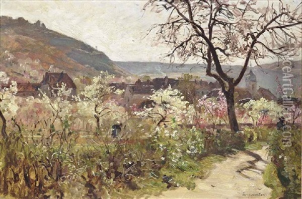 Le Village De Buere Pres De Besancon Oil Painting - Marie-Victor-Emile Isenbart