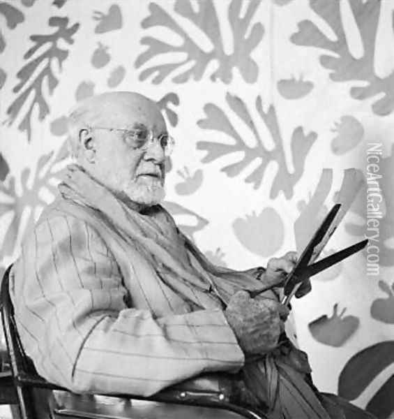 photo of matisse in studio Oil Painting - Francine Charderon