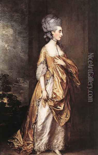 Mrs Grace Dalrymple Elliot c. 1778 Oil Painting - Thomas Gainsborough