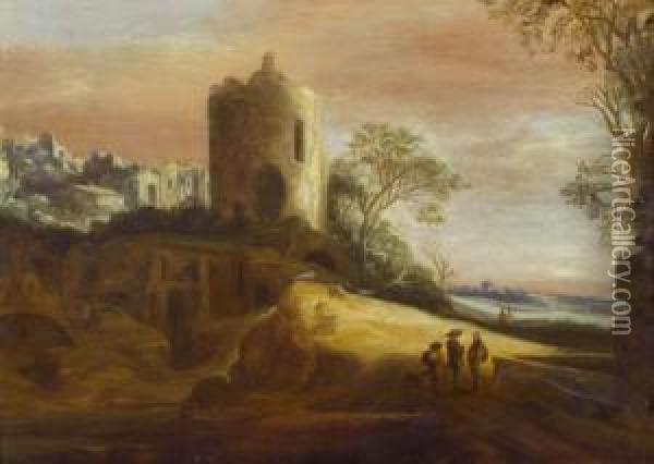 Phantastische Ruinenlandschaft. Oil Painting - Pieter Anthonisz. van Groenewegen
