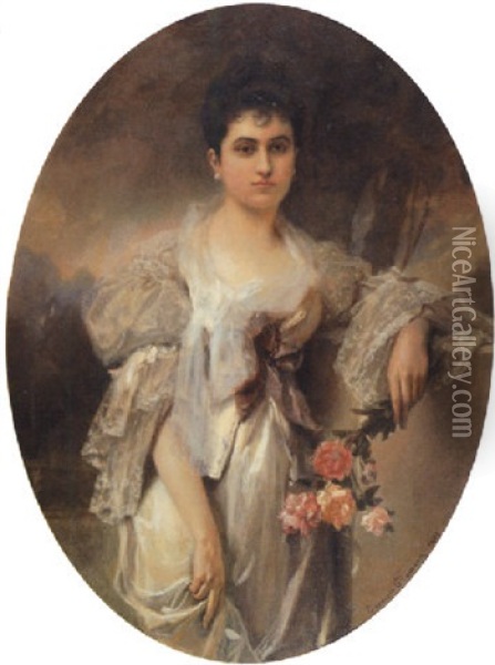 Retrato De Amalia Anchorena De Blaquier Oil Painting - Francois Flameng