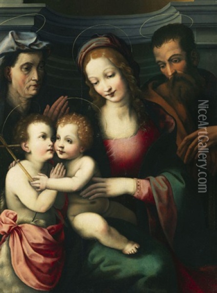 Heilige Familie Mit Johannesknaben Oil Painting -  Sodoma (Giovanni Antonio Bazzi)