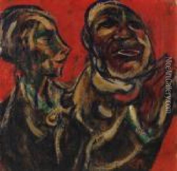 Alter Mann Und Junges Madchen Oil Painting - Christian Rohlfs