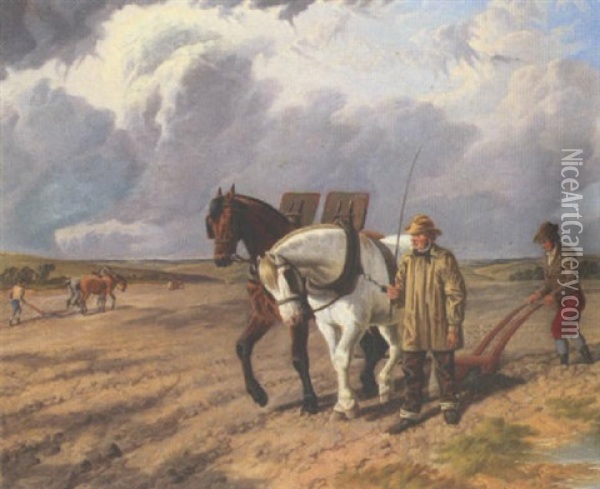The Plough Oil Painting - Charles Jones