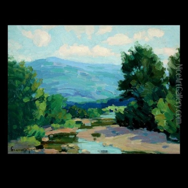 California Landscape With Stream Oil Painting - Granville S. Redmond